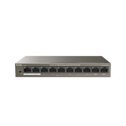 Tenda TEF1110P-8-63W network switch Unmanaged Fast Ethernet (10/100) Power over Ethernet (PoE) Must