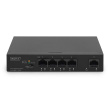 Digitus 4- Port Gigabit PoE Netzwerkswitch, Desktop, unmanaged, 1 Uplink Port RJ45, 60 W, af/at