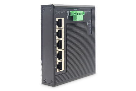 Digitus 5 Port Gigabit Ethernet Network Switch Switch, Flat, Industrial, Unmanaged