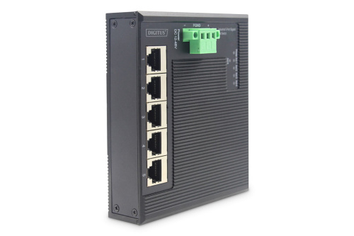 Digitus 5 Port Gigabit Ethernet Network Switch Switch, Flat, Industrial, Unmanaged
