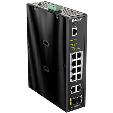 D-Link DIS-200G-12PS 12-Port Gigabit Industrial PoE Switch