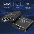 Qoltec Splitter Ethernet mini SWITCH 1x3 RJ45 USB C