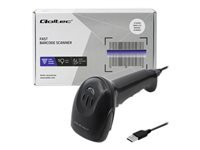 QOLTEC 50866 Barcode scanner 1D CCD USB Black