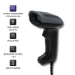 Qoltec Wired laser barcode scanner 1D, 2D, USB