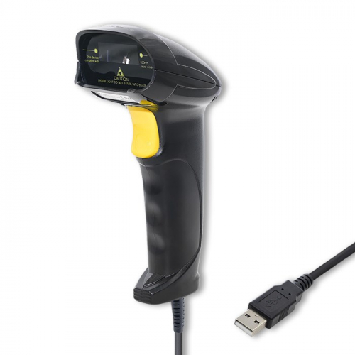 Qoltec 1D Laser Barcode Reader | USB | Black