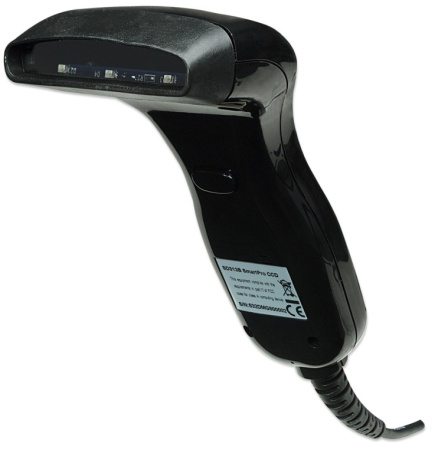 Manhattan Contact CCD Handheld Barcode Scanner, USB, 80mm Scan Width, Cable 152cm, Max Ambient Light: 3,000 lux (sunlight), Black, Three Year Warranty
