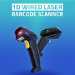 Qoltec 1D Laser Barcode Reader | 2D | black