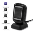 Qoltec Desktop barcode scanner 1D, 2D, USB