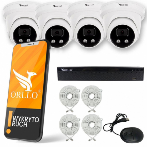 Surveillance set of 4 PoE cameras ORLLO ECO DOME