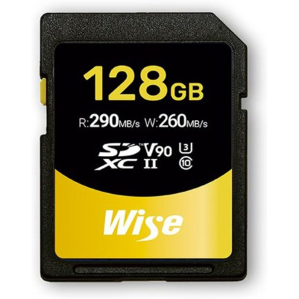 Wise SDXC UHS-II V90 128GB R:290MBs / W:260MBs WI-SD-N128