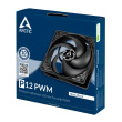 ARCTIC P12 PWM - Case fan - 120 mm - black  - 4pin fan connector