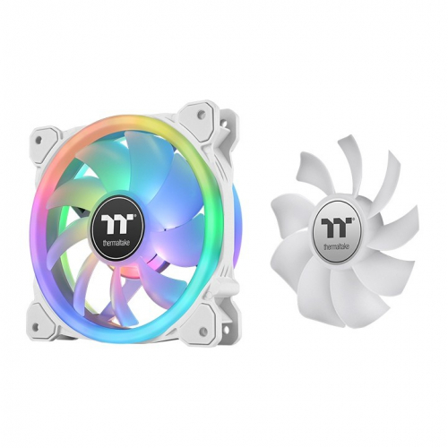 Thermaltake SwaFan 12 RGB fan + controller + replacement blades (reverse), snow