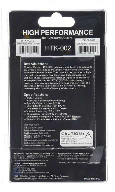 Cooler Master HTK-002 heat sink compound Thermal paste