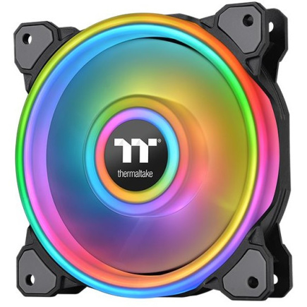 120mm Thermaltake Riing Quad 12 RGB Radiator Fan TT Premium Edition Single Fan Pack Черный