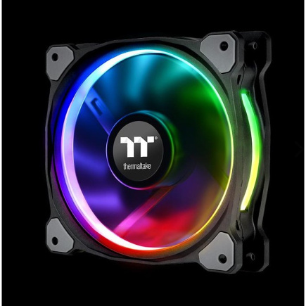 140mm Thermaltake Riing Plus 14 LED RGB Radiator Fan TT Premium Black 3 Pack