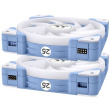 140mm Thermaltake SWAFAN EX14 ARGB PC Cooling Fan Hydrangea Blue TT Premium Edition 3 Fan Pack