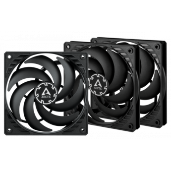 ARCTIC P12 Slim PWM PST - Case fan - 120 mm - black (pack of 3)