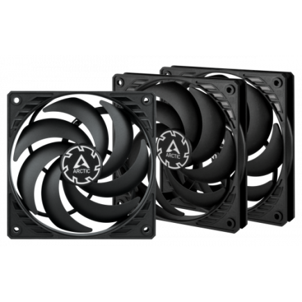 ARCTIC P12 Slim PWM PST - Case fan - 120 mm - black (pack of 3)