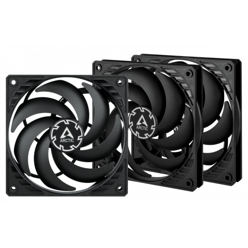 ARCTIC P12 Slim PWM PST - Case fan - 120 mm - black (pack of 3)