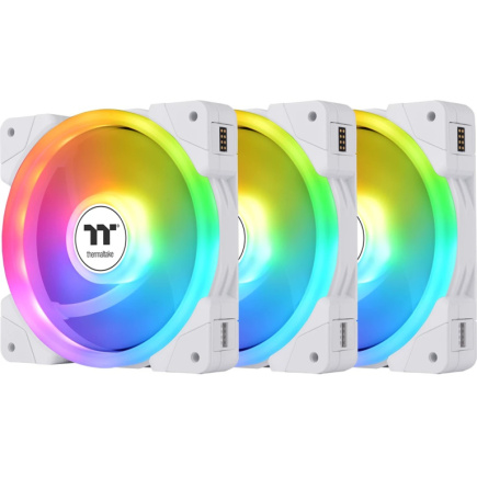 140mm Thermaltake SWAFAN EX14 ARGB PC Cooling Fan Valge TT Premium Edition 3 Fan Pack
