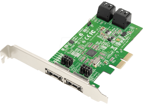 Dawicontrol DC 624e RAID - 4 Channel- SATA 6Gb/s Low Profile - 600MBps - RAID 0, 1, 5, 10, JBOD - PCIe 2,0 x2 with LP bracket