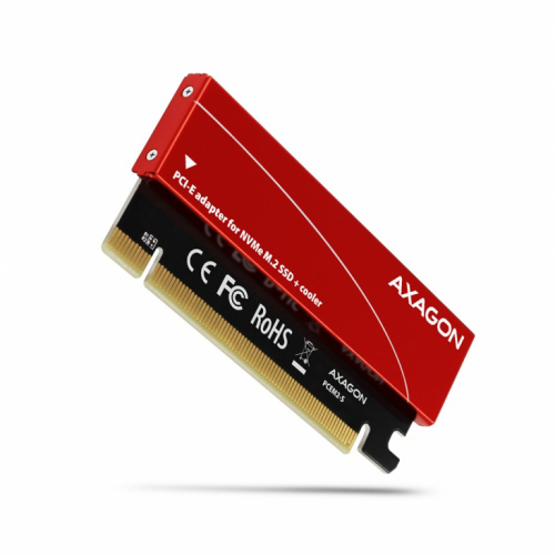 AXAGON PCEM2-S PCI-E 3.0 16x - M.2 SSD NVMe, up to 80mm SSD, low profile, cooler