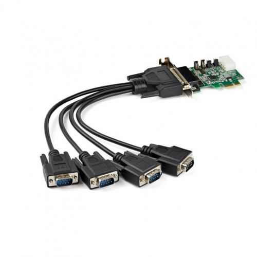 StarTech.com 4-port PCI Express RS232 Serial Adapter Card - PCIe RS232 Serial Host Controller Card - PCIe to Serial DB9 - 16950 UART - Low Profile Expansion Card - Windows/Linux