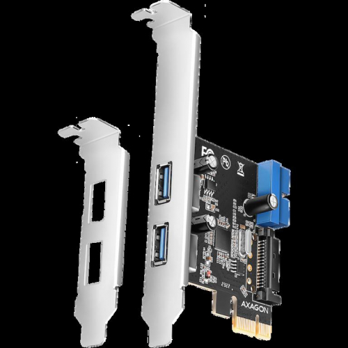 AXAGON PCEU-232RS PCIe card - 2+2x USB 5Gbps port, SATA power, Renesas PD720201, SP & LP