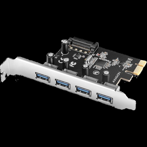 AXAGON PCEU-430RS PCIe card - 4x USB 5Gbps port, SATA power, Renesas PD720201, SP