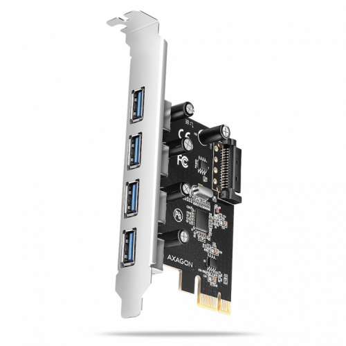 AXAGON PCEU-430RS kontroler PCIe, 4x port USB UASP