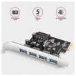 AXAGON PCEU-430RS PCIe controller, 4x USB UASP port