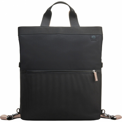 HP 14 Backpack Tote - 18 Liter Capacity, 4-way Convertible (Backpack/tote/bag/handbag w/shoulder strap included), RFID Pocket, Extra Durable - Black, Beige