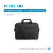 HP Business 14.1 Slim Top Load, RFID & Bluetooth tracker Pocket, Cable pass-through, Sanitizable - Black
