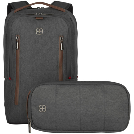 WENGER City Upgrade 40.64cm 16Zoll Laptop Seljakott w/ Cross Body Day Bag Grey
