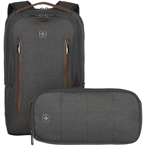 WENGER City Upgrade 40.64cm 16Zoll Laptop Seljakott w/ Cross Body Day Bag Grey