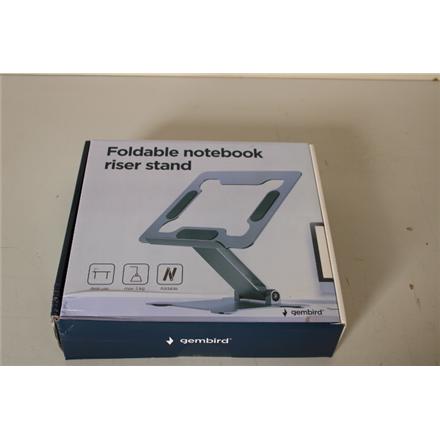 Renew. Gembird NBS-D1-03 foldable notebook riser stand, silver, DAMAGED PACKAGING | Gembird | DAMAGED PACKAGING