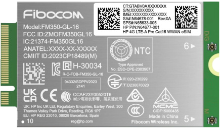 HP 4G LTE Modem m.2 WWAN Cat 16 L860-GL-16 Mobile Broadband Cellular (compatible with WWAN-ready EliteBook 630 640 645 660 665 830 835 840 845 860 865 1040 G11, x360 G11, ProBook 440 445 460 465 G11, ZBook Firefly Fury Power 14 16 G11 G11A)