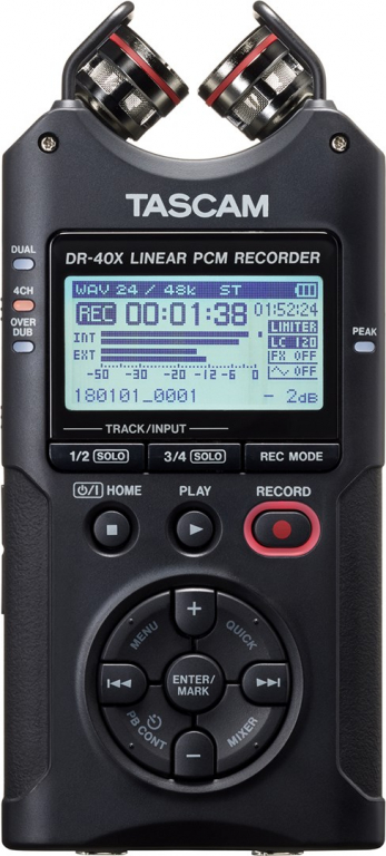 Tascam DR-40X dictaphone Flash card Black