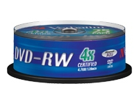 VERBATIM DVD-RW 120 min. / 4.7GB 4x 25-pack spindle DataLife Plus, scratch resistant surface