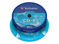 VERBATIM CD-R 80 min. 700MB 52x 25-pack spindle DataLife Plus extra protection surface