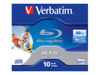 VERBATIM 43736 BluRay BD-R DL Verbatim jewel case 10 50GB 6x printable