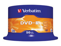 VERBATIM DVD-R 120 min. / 4.7GB 16x 50-pack spindle DataLife Plus scratch resistant surface