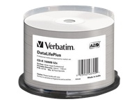 VERBATIM 43745 CD-R Verbatim 50pcs, 700MB, 52x, spindle WHITE WIDE PRINTABLE SURFACE