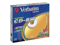 VERBATIM CD-RW 80 min. / 700 MB 8-12x 5-pack slim jewelcase DataLife Plus Colour