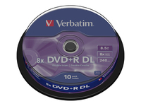 VERBATIM 43666 DVD+R DL Verbatim cake box 10 8.5GB 8x matte silver