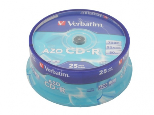 Verbatim CD-R 52x 700MB 25P CB Azo 43352