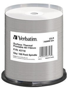 Verbatim CD-R Thermal Printable No ID Brand 700 MB 52x 100 pc(s)