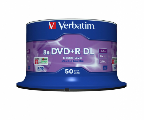 Verbatim DVD+R Double Layer 8x Matt Silver 50pk Spindle 8.5 GB DVD+R DL 50 pc(s)