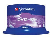 VERBATIM DVD+R 120 min. 4.7GB 16x 50-pack spindle DataLife Plus scratch resistant