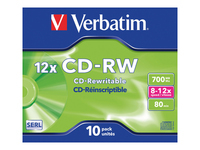 VERBATIM CD-RW 80 min. / 700MB 8x 10-pack jewelcase